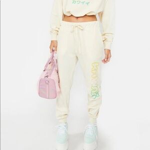 NWT Tokidoki: Rare 🔥 XS/Medium White Kawaii Tokimeki Fleece Drawstring Joggers
